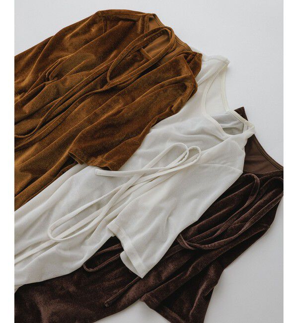 ROPE「【J'aDoRe・店舗限定サイズ】紐チョーカー付きシアーベロアTシャツ」|Tシャツ・カットソー|