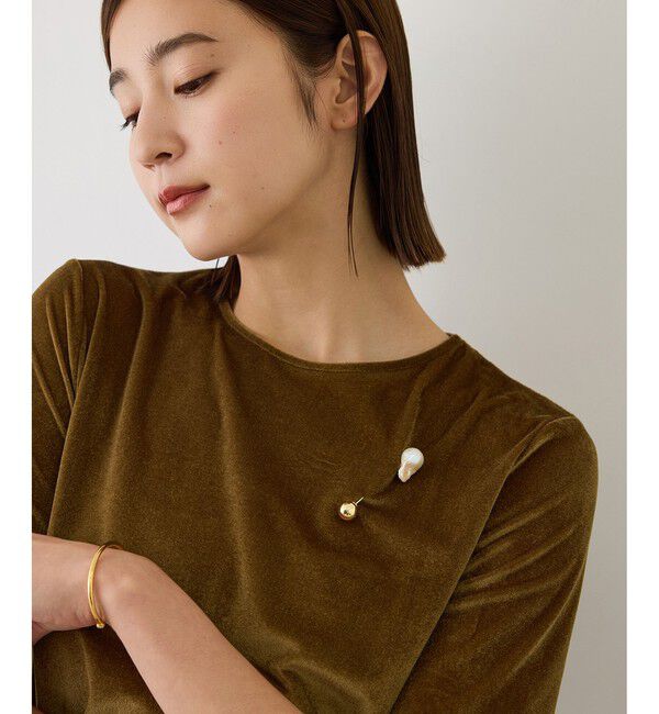 ROPE「【J'aDoRe・店舗限定サイズ】紐チョーカー付きシアーベロアTシャツ」|Tシャツ・カットソー|
