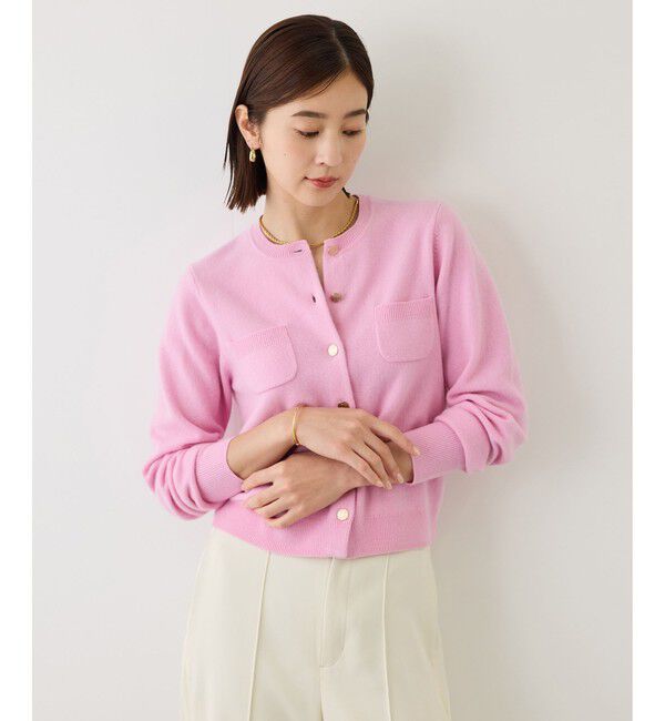 ROPE「【一部WEB限定カラー/J'aDoRe・一部店舗限定サイズ】カシミヤブレンドポケットカーディガン/イージーケア」|ニット・セーター|ピンク(63)
