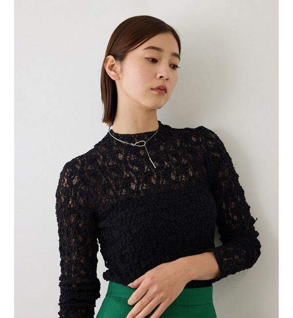 ROPE「【J'aDoRe・店舗限定サイズ】カムイレースハイネックカットソー」|Tシャツ・カットソー|ブラック(01)