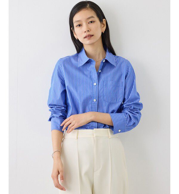 ROPE「【J'aDoRe・店舗限定サイズ】先染めコットンストライプシャツ」|シャツ・ブラウス|