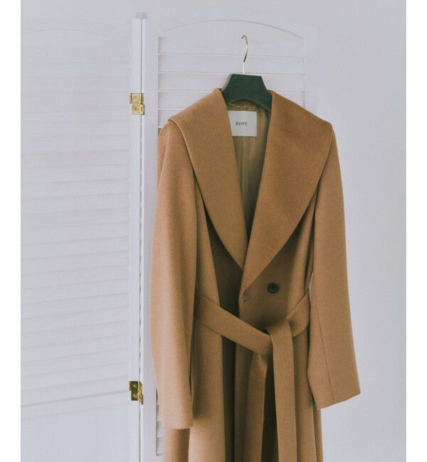 ROPE「【一部J'aDoRe限定カラー】プレミアムカシミヤショールカラーコート/逸品・26AW」|ステンカラーコート|