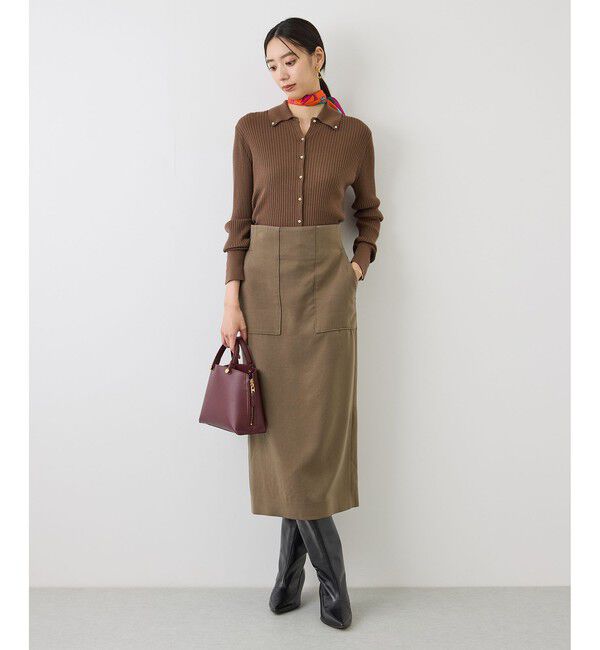 ROPE「【J'aDoRe・店舗限定サイズ】[美人スカート]キュプラ混ポケット付きタイトスカート/26AW」|スカート|