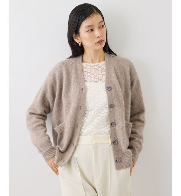ROPE「【J'aDoRe・ルミネ別注カラー】フォックスカシミヤポケット付きVネックカーディガン」|カーディガン|ブラウン系(22)