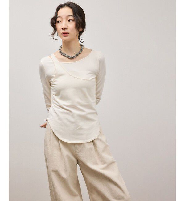 ADAM ET ROPE'「ワンショルダートップス」|Tシャツ・カットソー|オフホワイト(15)