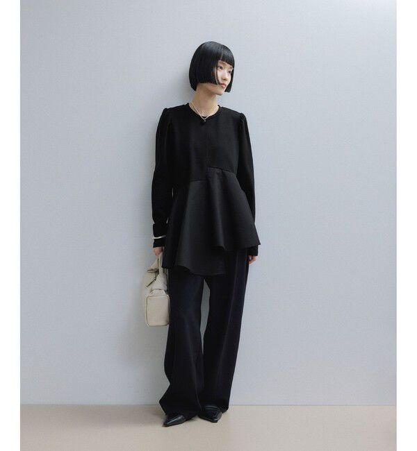 ADAM ET ROPE'「【WEB限定】・【定番】フリルペプラムロングスリーブカットソー」|Tシャツ・カットソー|