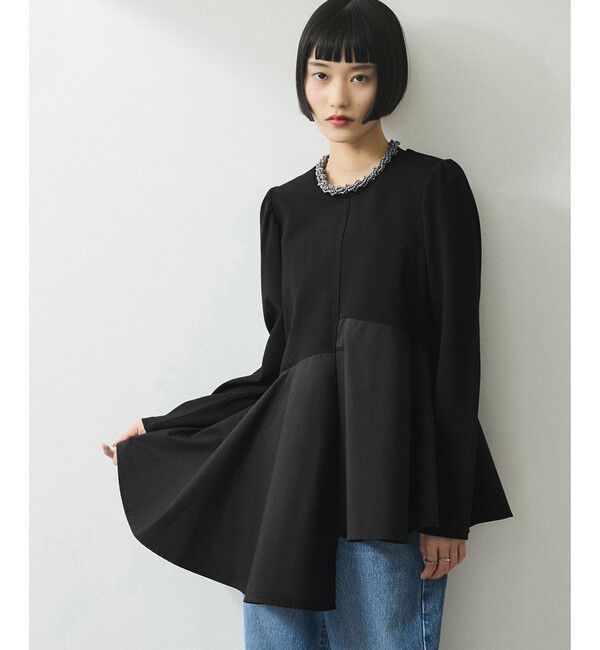 ADAM ET ROPE'「【WEB限定】・【定番】フリルペプラムロングスリーブカットソー」|Tシャツ・カットソー|