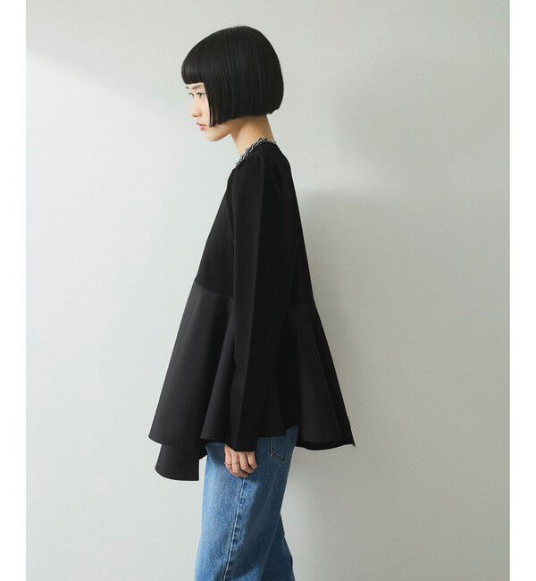 ADAM ET ROPE'「【WEB限定】・【定番】フリルペプラムロングスリーブカットソー」|Tシャツ・カットソー|
