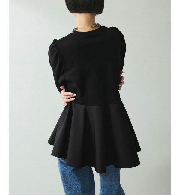 ADAM ET ROPE'「【WEB限定】・【定番】フリルペプラムロングスリーブカットソー」|Tシャツ・カットソー|