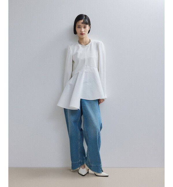 ADAM ET ROPE'「【WEB限定】・【定番】フリルペプラムロングスリーブカットソー」|Tシャツ・カットソー|