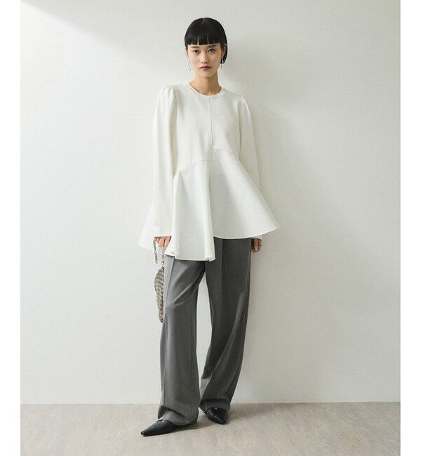 ADAM ET ROPE'「【WEB限定】・【定番】フリルペプラムロングスリーブカットソー」|Tシャツ・カットソー|