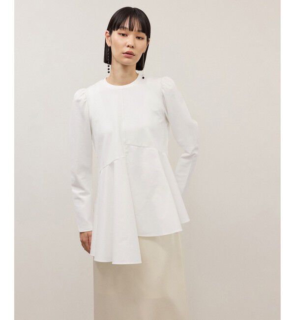 ADAM ET ROPE'「【WEB限定】・【定番】フリルペプラムロングスリーブカットソー」|Tシャツ・カットソー|