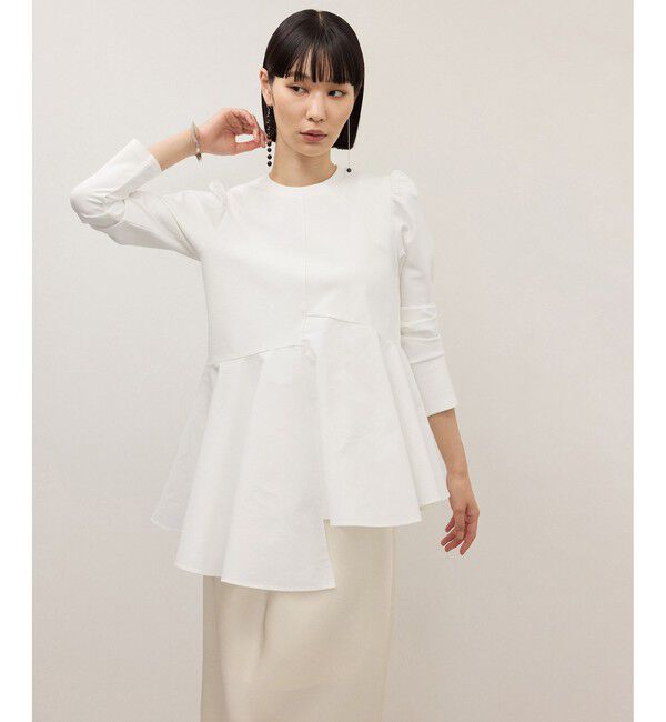 ADAM ET ROPE'「【WEB限定】・【定番】フリルペプラムロングスリーブカットソー」|Tシャツ・カットソー|