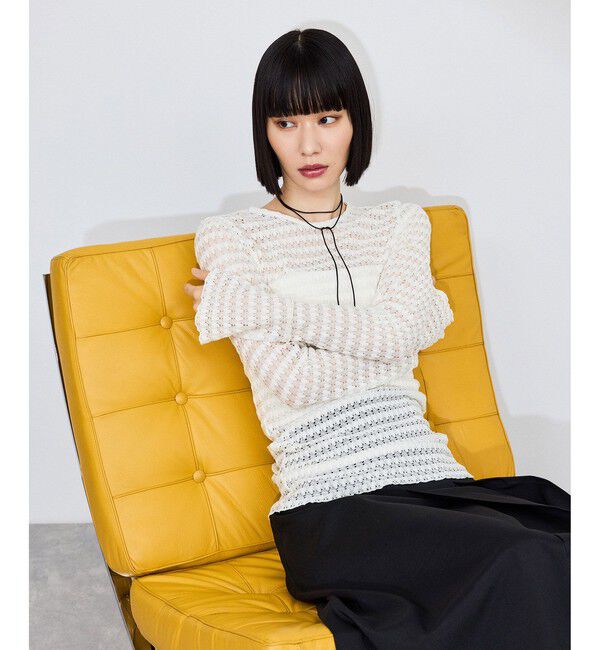 ADAM ET ROPE'「フレアスリーブレーストップス」|Tシャツ・カットソー|