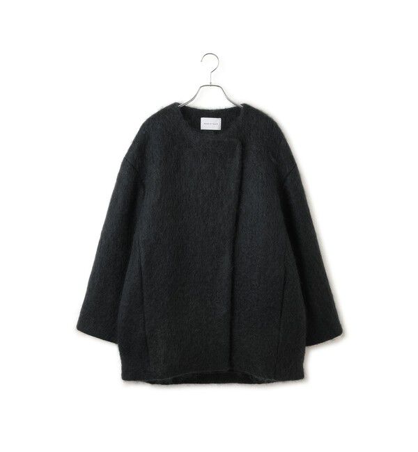 ADAM ET ROPE'「モヘアロングシャギーハーフコート」|その他|ネイビー(40)