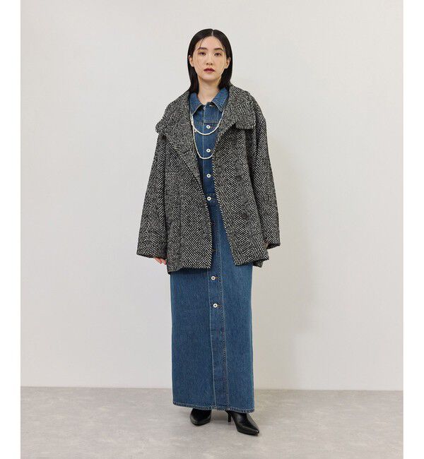 ADAM ET ROPE'「【WEB限定】・【追加】デニムシャツロングワンピース」|ワンピース|