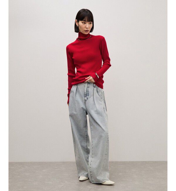 ADAM ET ROPE'「【WEB限定】・【定番】エコベロRIBタートル」|ニット・セーター|