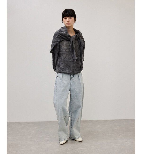 ADAM ET ROPE'「【WEB限定】2wayモヘアMIXギャザーニット」|ニット・セーター|