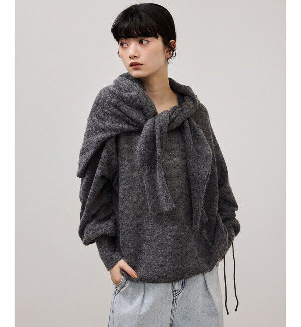 ADAM ET ROPE'「【WEB限定】2wayモヘアMIXギャザーニット」|ニット・セーター|