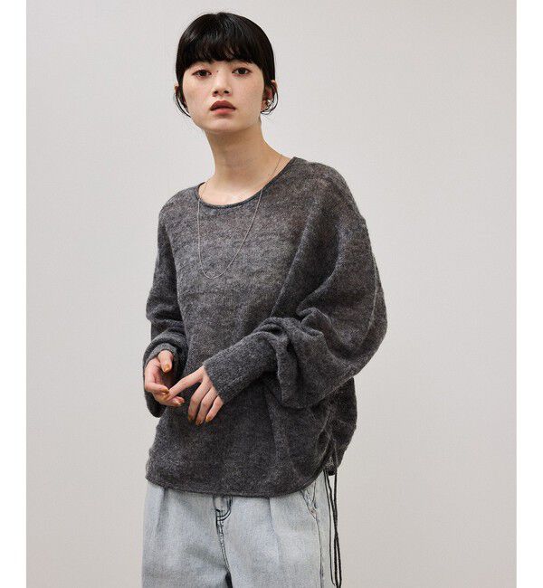 ADAM ET ROPE'「【WEB限定】2wayモヘアMIXギャザーニット」|ニット・セーター|