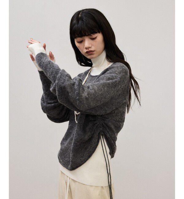 ADAM ET ROPE'「【WEB限定】2wayモヘアMIXギャザーニット」|ニット・セーター|