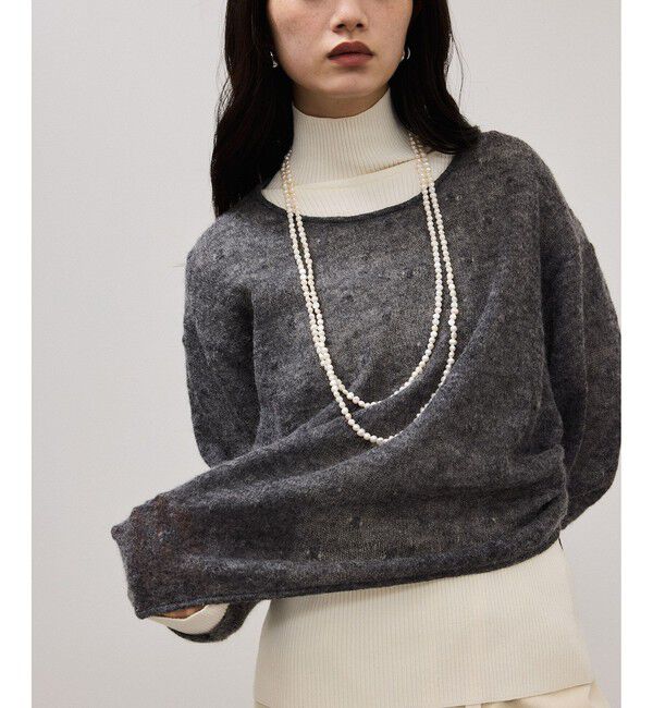 ADAM ET ROPE'「【WEB限定】2wayモヘアMIXギャザーニット」|ニット・セーター|