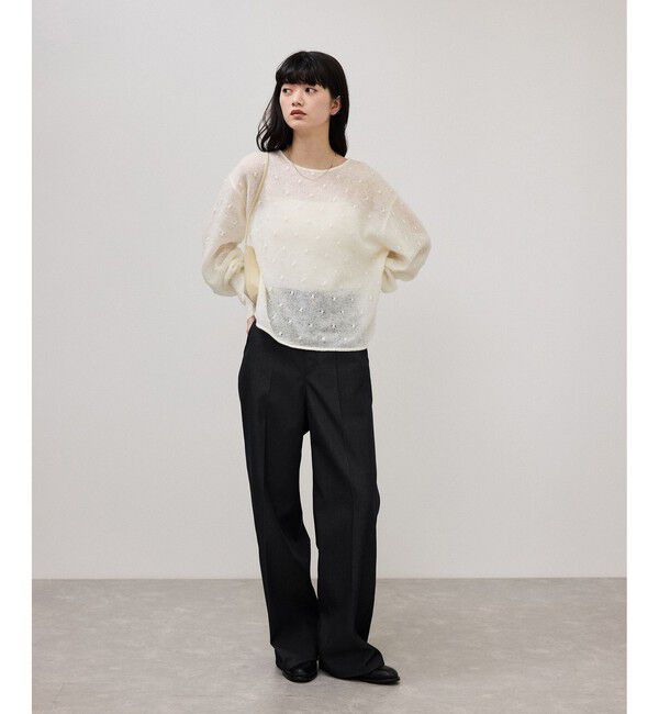 ADAM ET ROPE'「【WEB限定】2wayモヘアMIXギャザーニット」|ニット・セーター|