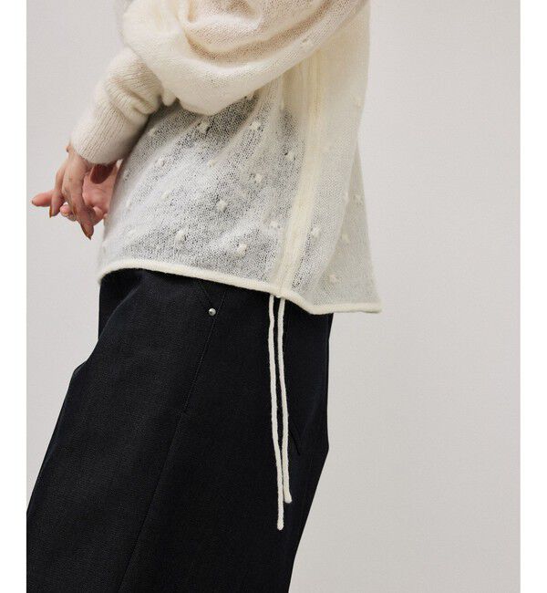 ADAM ET ROPE'「【WEB限定】2wayモヘアMIXギャザーニット」|ニット・セーター|