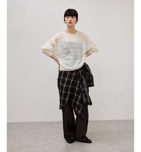 ADAM ET ROPE'「【WEB限定】2wayモヘアMIXギャザーニット」|ニット・セーター|