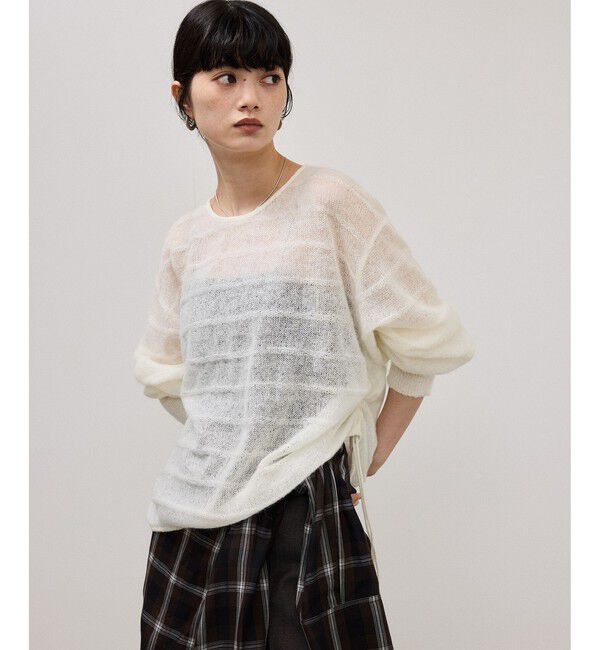 ADAM ET ROPE'「【WEB限定】2wayモヘアMIXギャザーニット」|ニット・セーター|