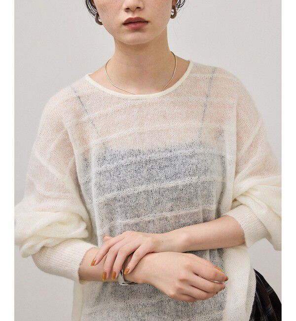 ADAM ET ROPE'「【WEB限定】2wayモヘアMIXギャザーニット」|ニット・セーター|