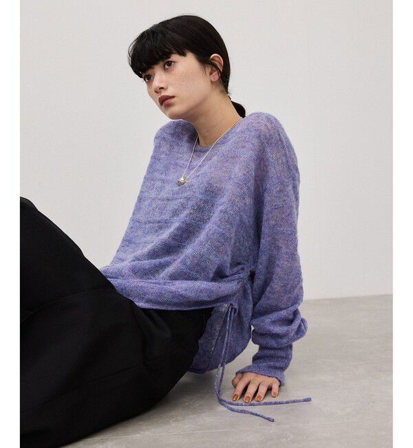 ADAM ET ROPE'「【WEB限定】2wayモヘアMIXギャザーニット」|ニット・セーター|パープル(50)