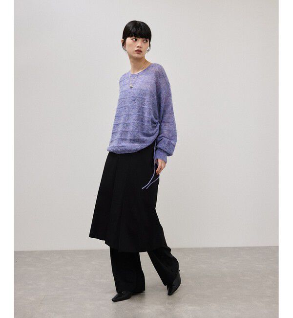 ADAM ET ROPE'「【WEB限定】2wayモヘアMIXギャザーニット」|ニット・セーター|