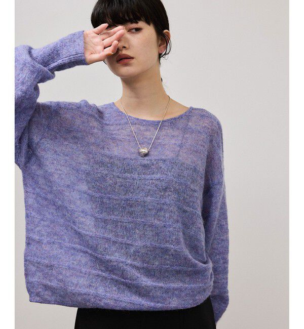 ADAM ET ROPE'「【WEB限定】2wayモヘアMIXギャザーニット」|ニット・セーター|
