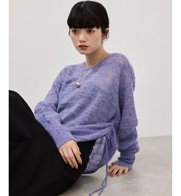 ADAM ET ROPE'「【WEB限定】2wayモヘアMIXギャザーニット」|ニット・セーター|