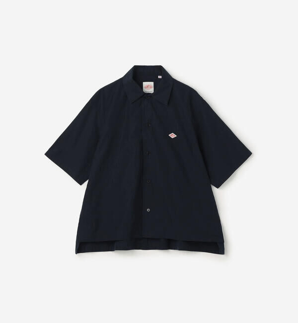 DANTON「DANTON | コットン サイドスリット半袖シャツ WOMEN」|シャツ・ブラウス|NAVY