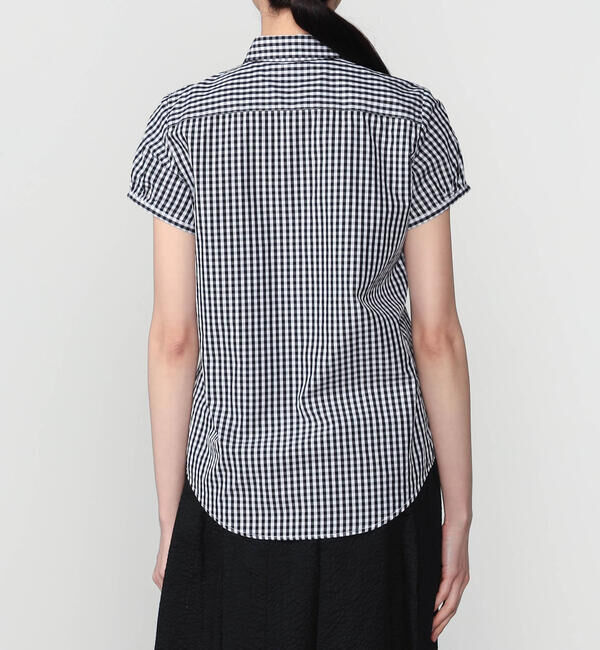 GYMPHLEX「Gymphlex | コットン フレンチスリーブシャツ GINGHAM WOMEN」|シャツ・ブラウス|