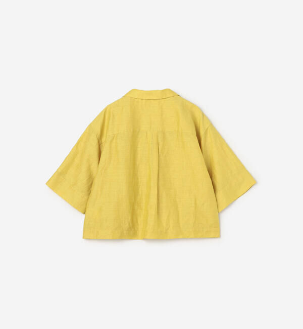 LE GLAZIK「LE GLAZIK | リネンポリエステル オープンカラー半袖シャツ WOMEN」|シャツ・ブラウス|