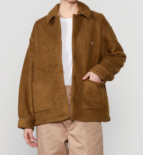 DANTON「DANTON | ダブルフェイスボア カバーオールジャケット WOMEN」|その他|BROWN