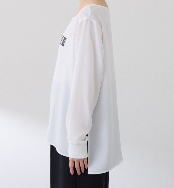  「スクエアネックジョーゼットロゴロンT」|Tシャツ・カットソー|
