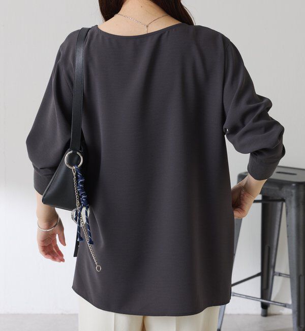  「スクエアネックジョーゼットロゴロンT」|Tシャツ・カットソー|