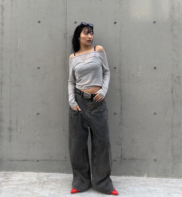  「《UNISEX / サイズ展開あり》スラッシュポケットブラストワイドデニム」|デニム|
