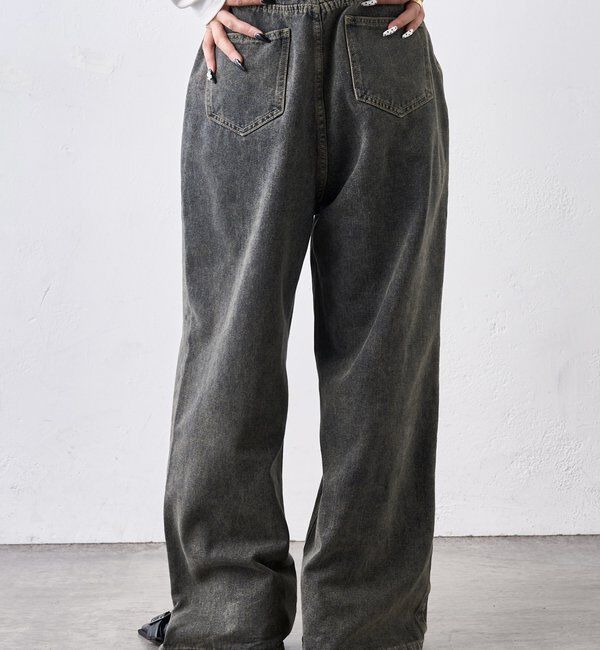  「《UNISEX / サイズ展開あり》スラッシュポケットブラストワイドデニム」|デニム|