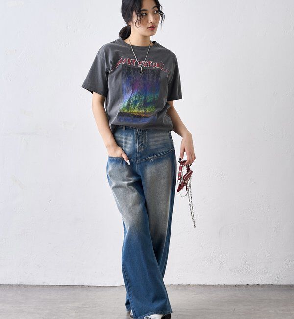  「《UNISEX / サイズ展開あり》スラッシュポケットブラストワイドデニム」|デニム|