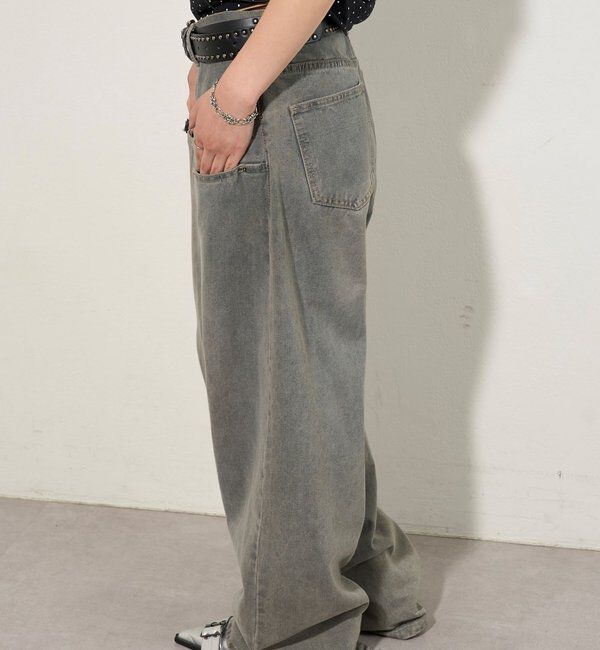 「《UNISEX / サイズ展開あり》スラッシュポケットブラストワイドデニム」|デニム|