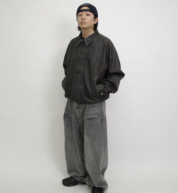  「《UNISEX / サイズ展開あり》スラッシュポケットブラストワイドデニム」|デニム|