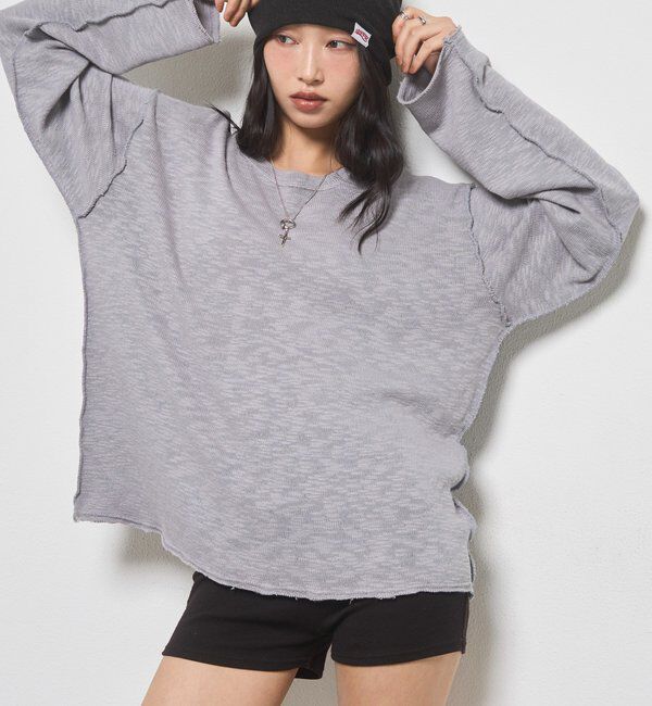  「【Sourcream】太番手甘編みスラブ天竺トップス」|Tシャツ・カットソー|