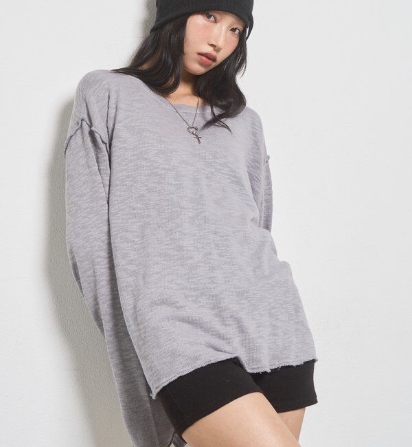  「【Sourcream】太番手甘編みスラブ天竺トップス」|Tシャツ・カットソー|