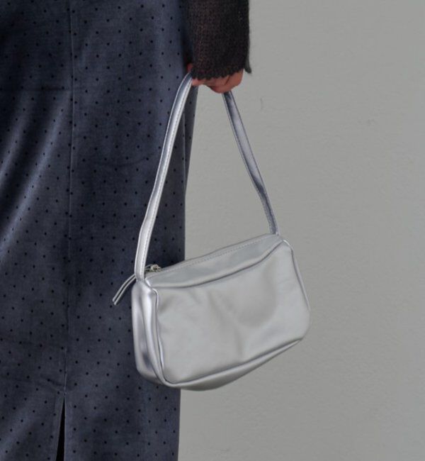  「ZIPショルダーミニバッグ」|トートバッグ|シルバー
