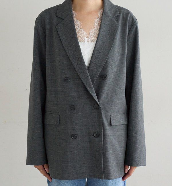  「【2サイズ展開】チェックダブルジャケット」|テーラードジャケット|